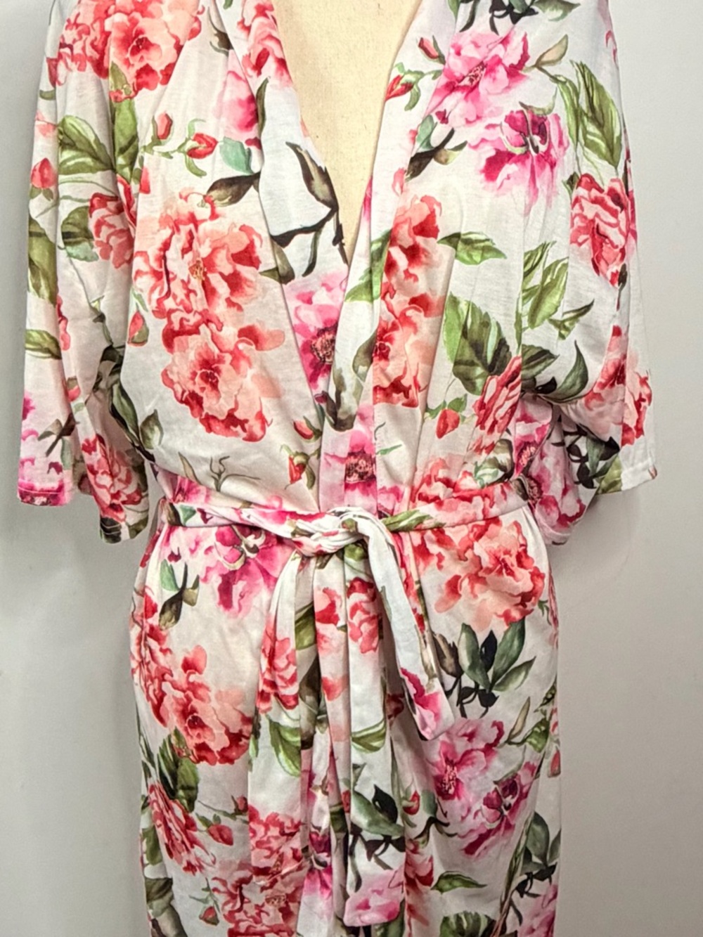 Show Me Your MuMu Floral Wrap Robe in Pink & Green